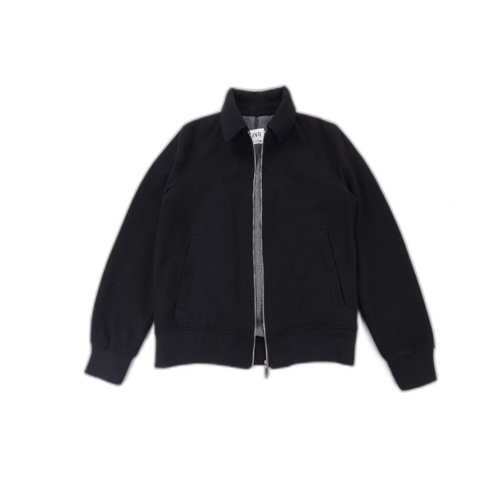 ZARA Felted Bomber Jacket Minimal Quiet Luxury 90s Y2k Clean Boy Indie Hipster